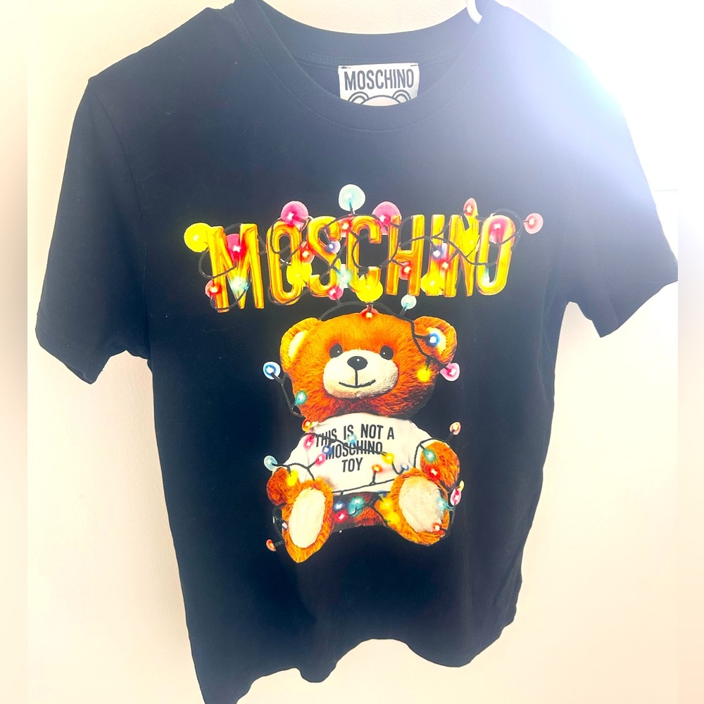 Black cotton tee shirt with a teddy bear tee shirt Small size.